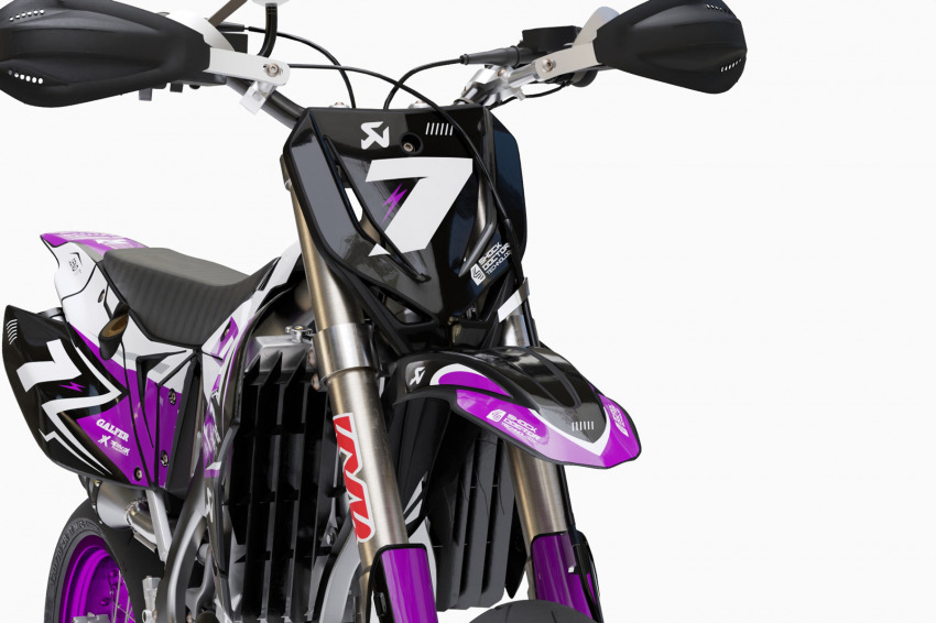 Dirt Bike Graphics for TM Racing Thunder Purple Front