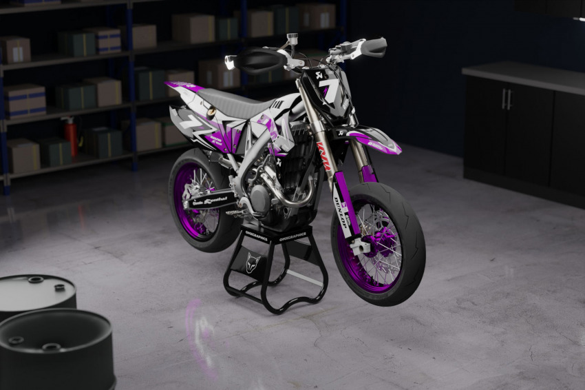 Dirt Bike Graphics for TM Racing Thunder Purple Promo