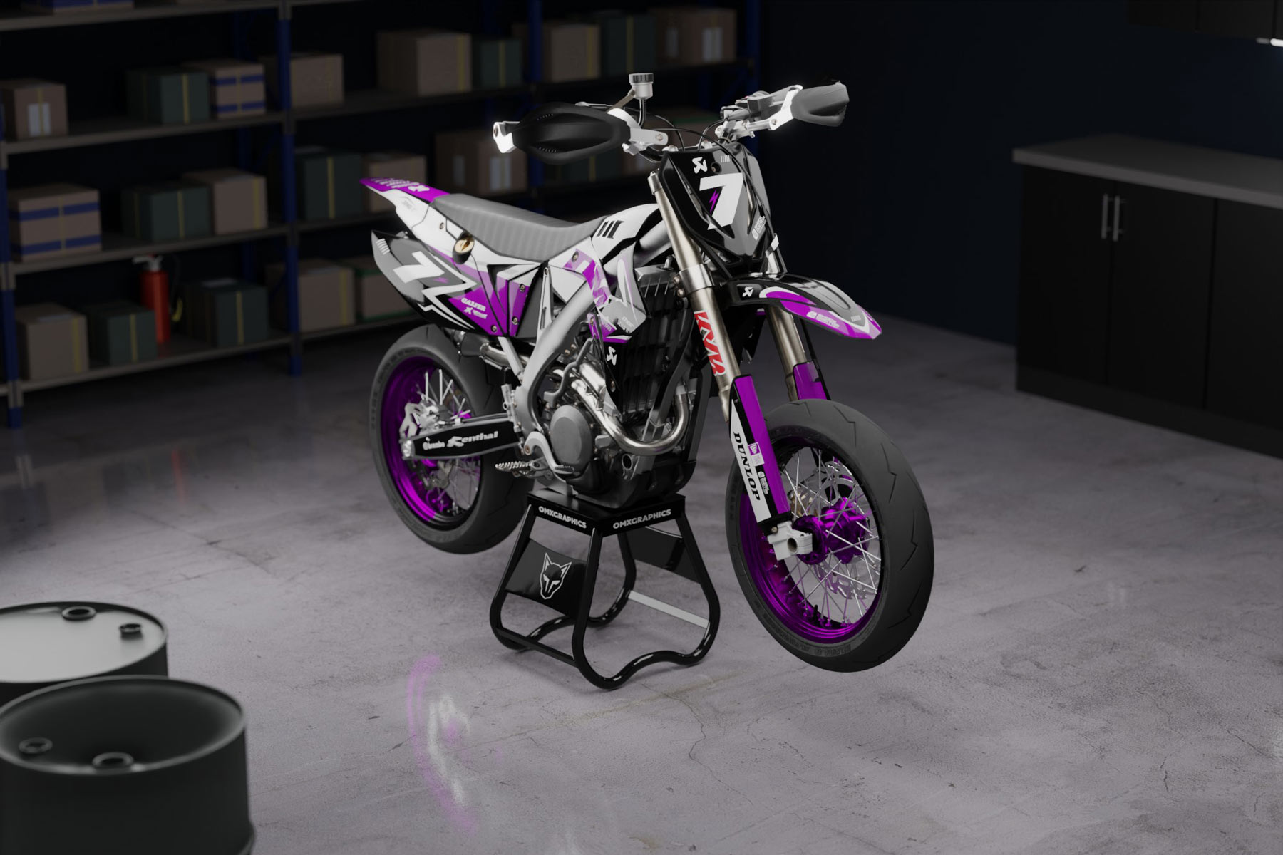 Dirt Bike Graphics for TM Racing Thunder Purple Promo