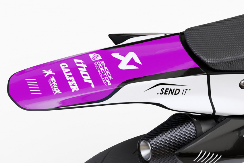 Dirt Bike Graphics for TM Racing Thunder Purple Tail
