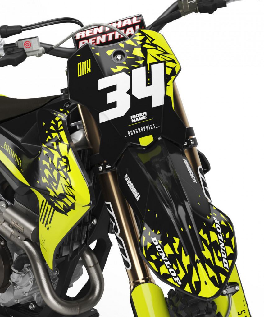Dirt Bike Graphics for Triumph Smash Yellow Front