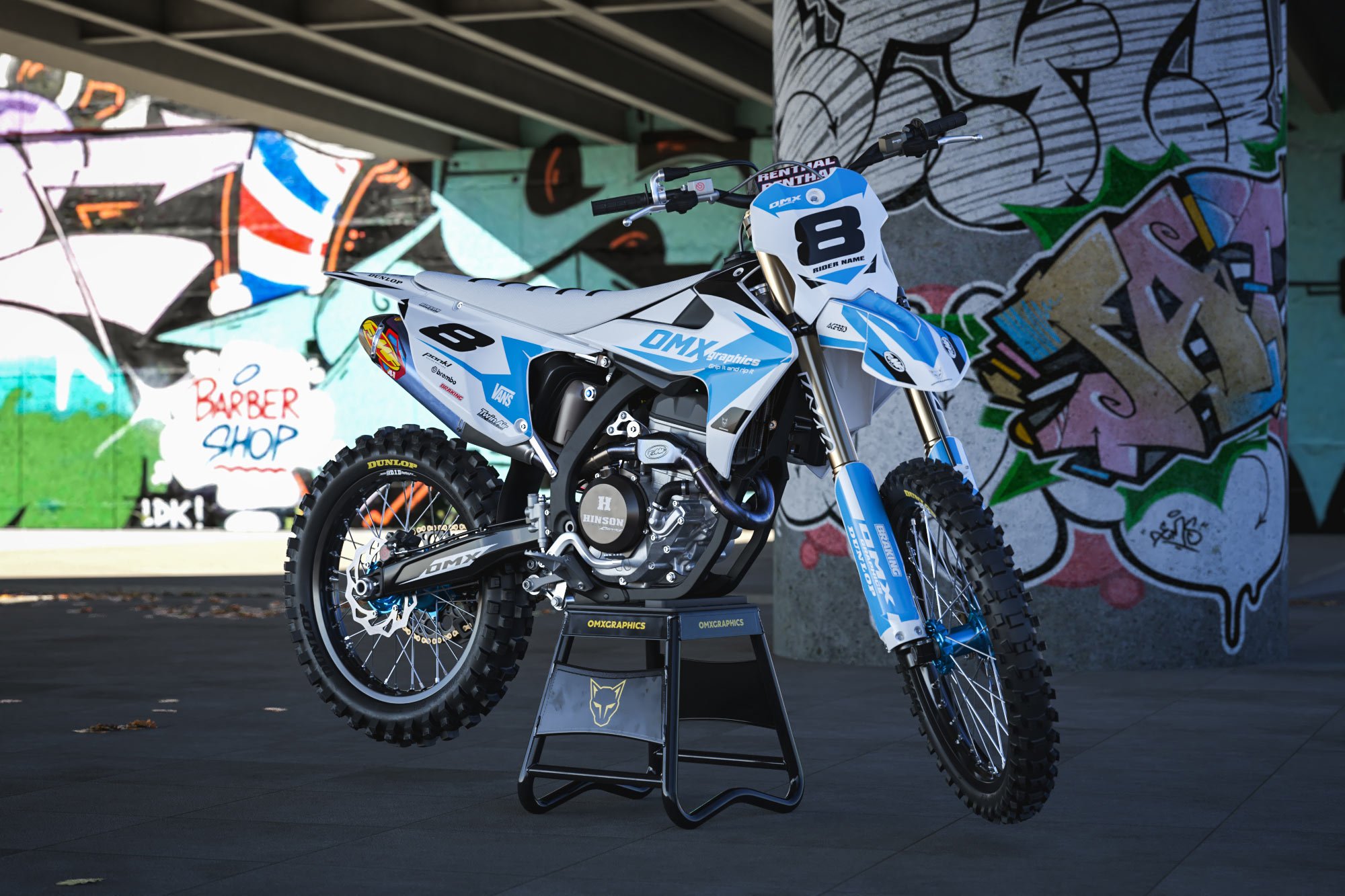 Dirt Bike Graphics for Triumph Torch Blue Promo