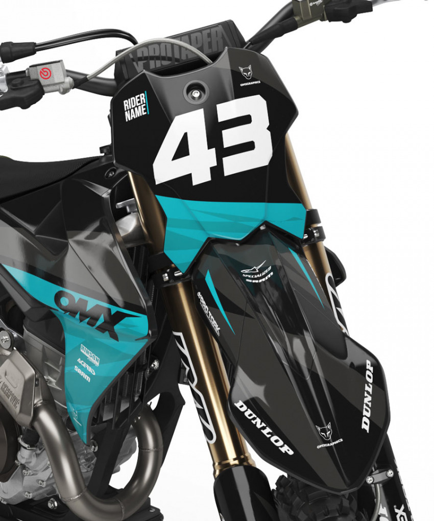 Dirt Bike Graphics kit for Triumph Frost Blue Front