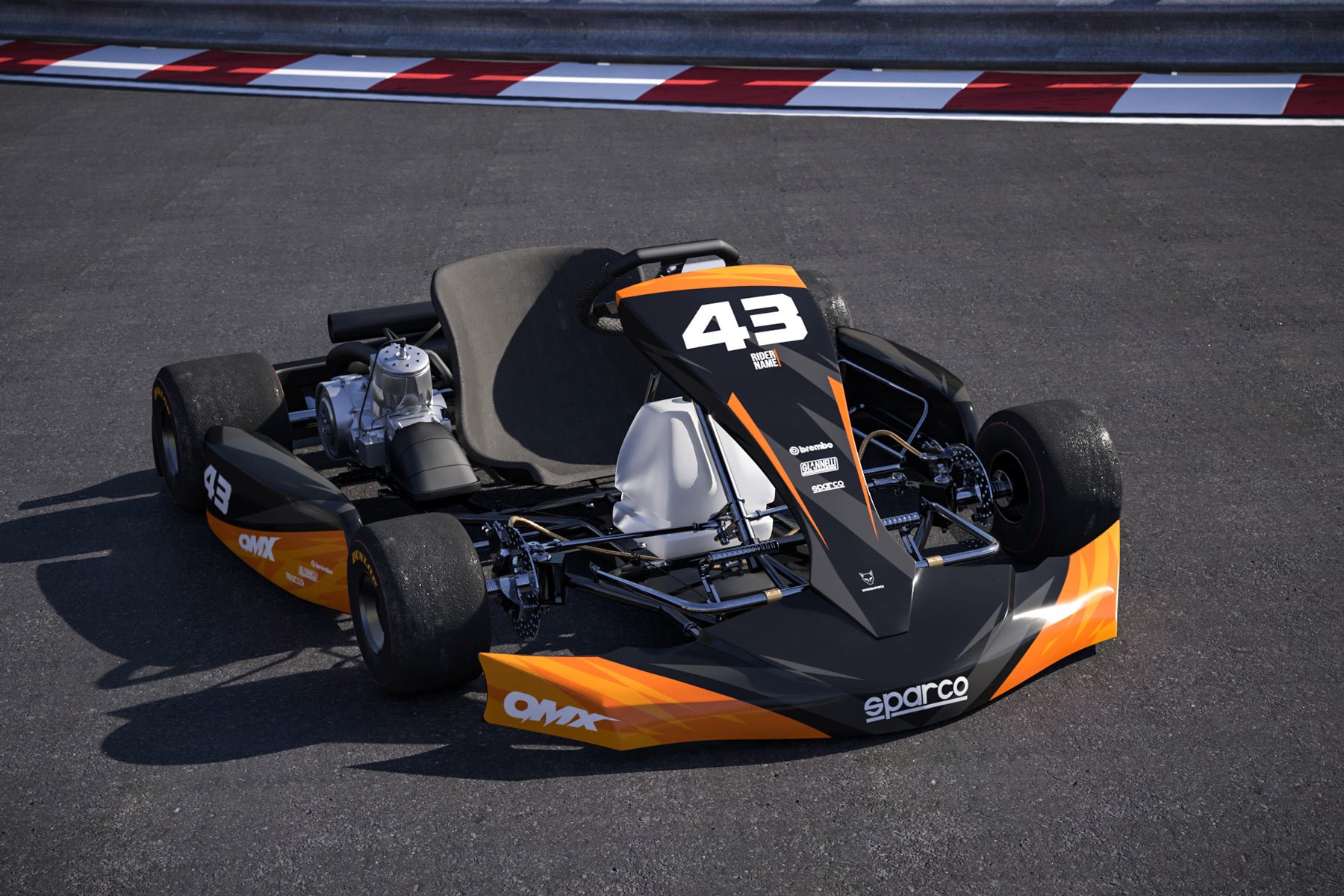 Go Kart Graphics Kit Frost Orange Promo