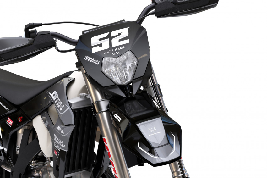 Grey Dirt Bike Graphics for Sherco Ominous Front