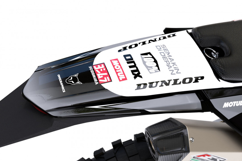 Grey Dirt Bike Graphics for Sherco Ominous Tail