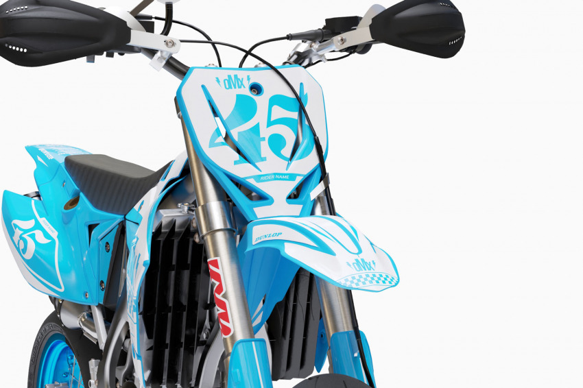 Race Dirt Bike Graphics for TM Racing Blue Front