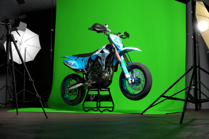 Race Dirt Bike Graphics for TM Racing Blue Promo