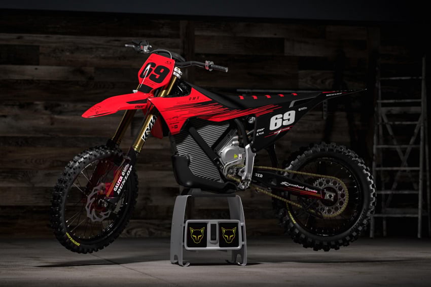 Red Graphics for Stark Varg Dirt Bike Comet Promo