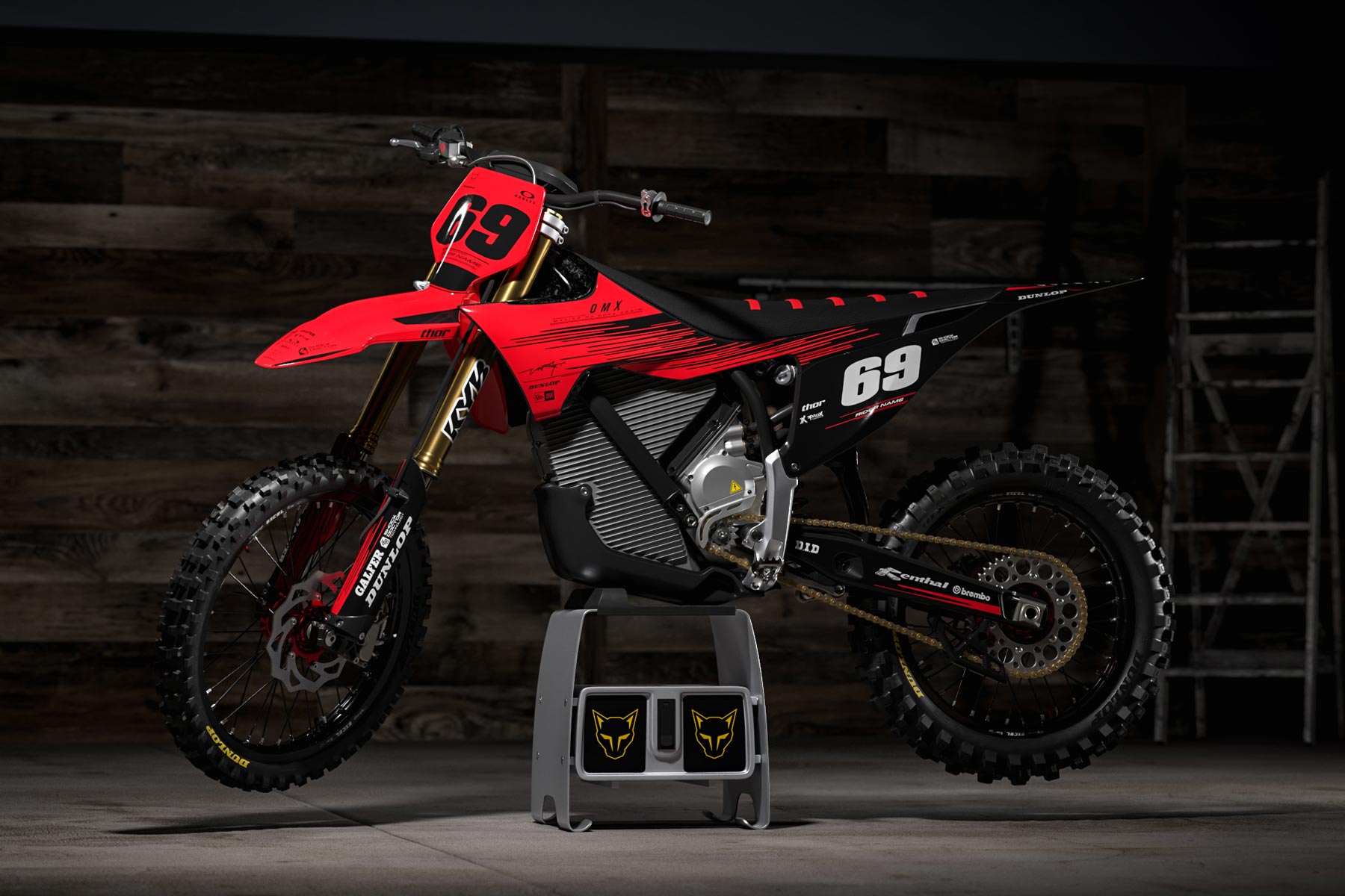 Red Graphics for Stark Varg Dirt Bike Comet Promo