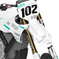 White Dirt Bike Graphics Design for Stark Varg Split Front