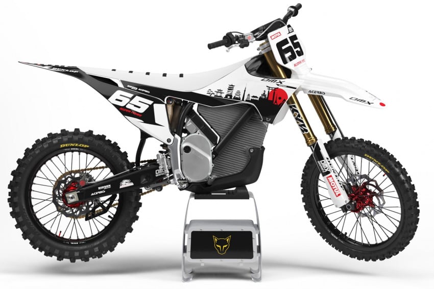 White Dirt Bike Graphics Kit for Stark Varg Japan