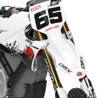 White Dirt Bike Graphics Kit for Stark Varg Japan Front