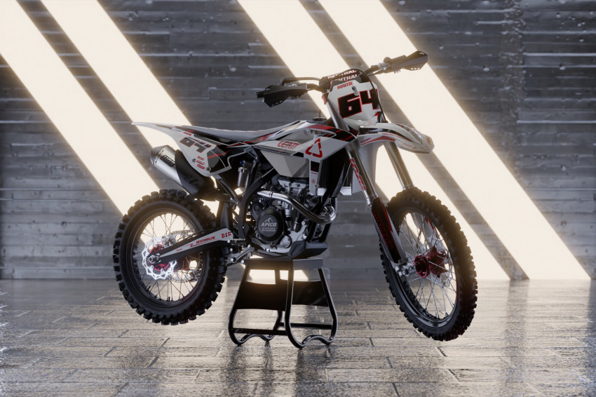 White MX Graphics Kit for Beta Dirt Bike Rhyme Promo