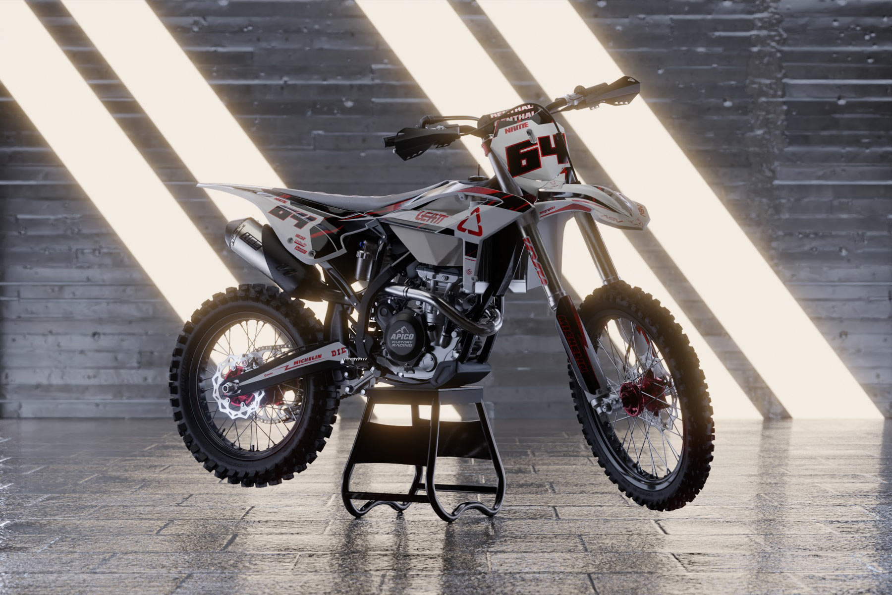 White MX Graphics Kit for Beta Dirt Bike Rhyme Promo