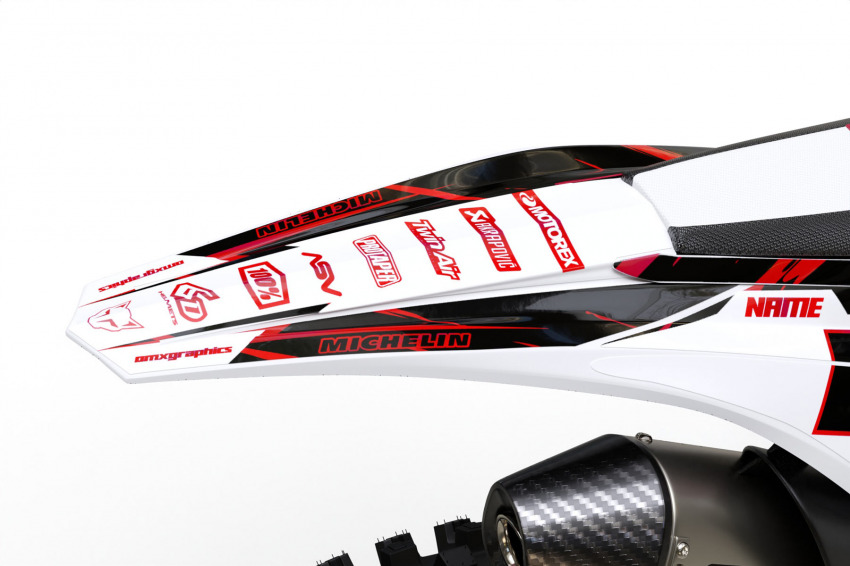 White MX Graphics Kit for Beta Dirt Bike Rhyme Tail