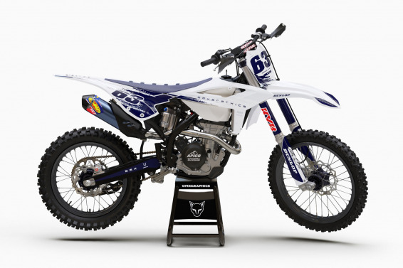 Custom Dirt Bike Graphics for Beta Hangout White and Blue