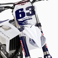Custom Dirt Bike Graphics for Beta Hangout White and Blue Front