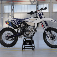 Custom Dirt Bike Graphics for Beta Hangout White and Blue Promo