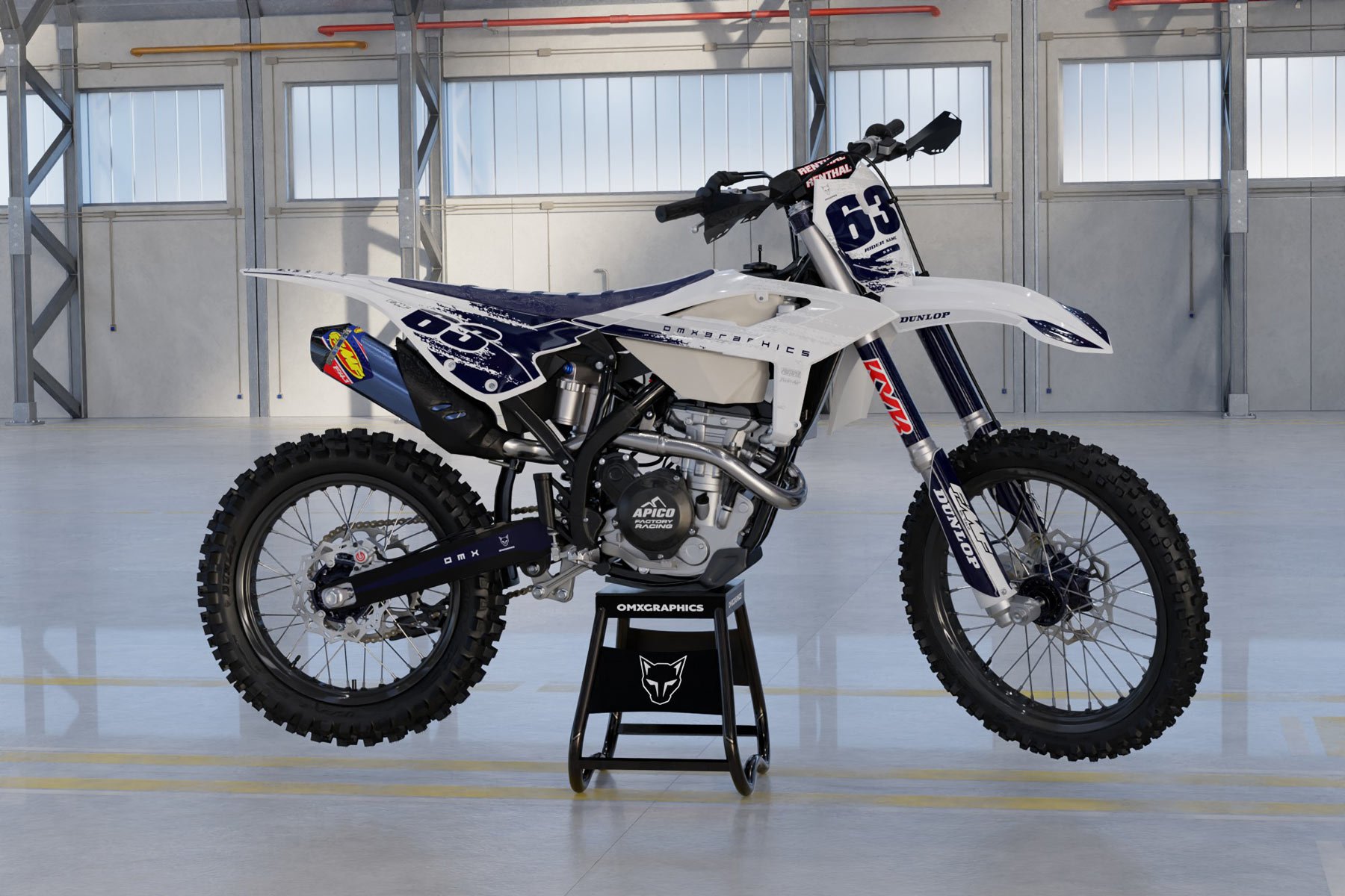 Custom Dirt Bike Graphics for Beta Hangout White and Blue Promo