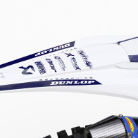 Custom Dirt Bike Graphics for Beta Hangout White and Blue Rear