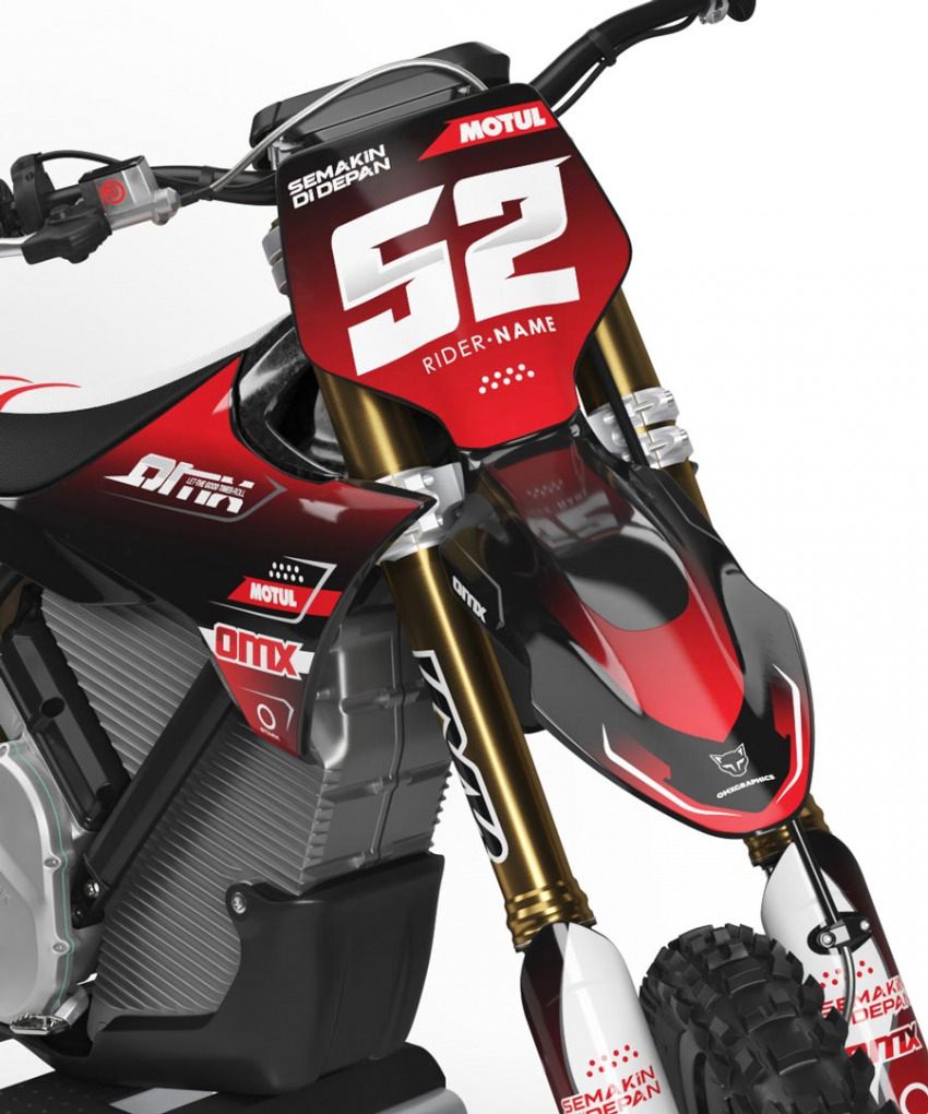 Custom Mx Graphics Kit for Stark Varg Ominois Red and Black Front