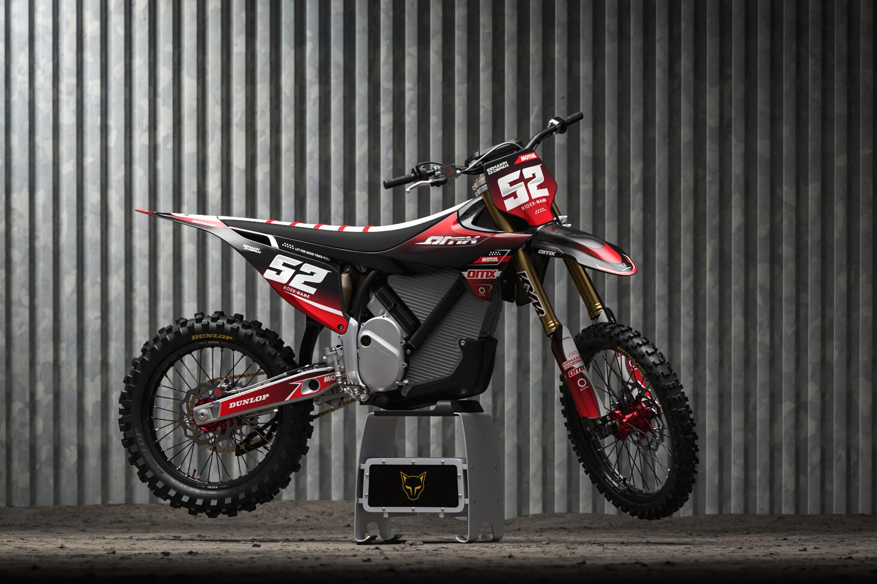 Custom Mx Graphics Kit for Stark Varg Ominois Red and Black Promo