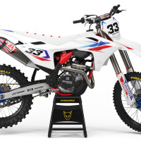 GasGas Dirt Bike Graphics Kit Glitch Red Blue