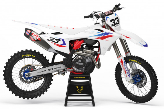 GasGas Dirt Bike Graphics Kit Glitch Red Blue