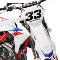 GasGas Dirt Bike Graphics Kit Glitch Red Blue Front