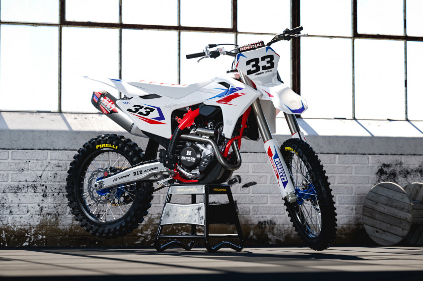 GasGas Dirt Bike Graphics Kit Glitch Red Blue Promo