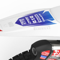 GasGas Dirt Bike Graphics Kit Glitch Red Blue Rear