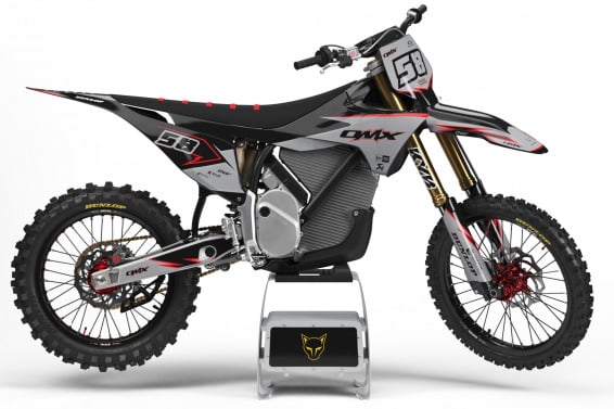 Grey Dirt Bike Graphics for Stark Varg Enigma