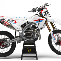 Honda Dirt Bike Graphics Kit Glitch Red Blue