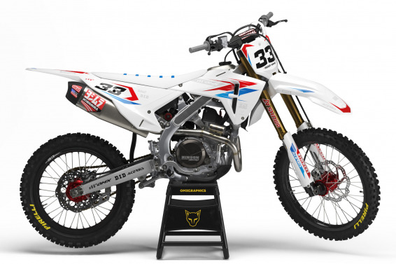 Honda Dirt Bike Graphics Kit Glitch Red Blue
