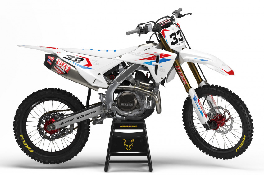 Honda Dirt Bike Graphics Kit Glitch Red Blue