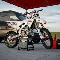 Honda Dirt Bike Graphics Kit Glitch Red Blue Promo