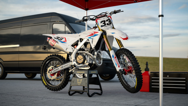 Honda Dirt Bike Graphics Kit Glitch Red Blue Promo