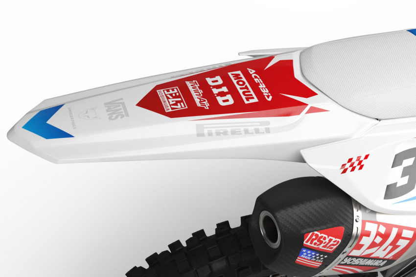 Honda Dirt Bike Graphics Kit Glitch Red Blue Rear