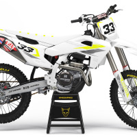 Husqvarna Dirt Bike Graphics Kit Glitch Yellow Grey