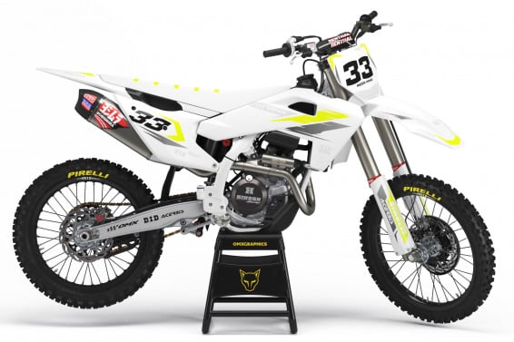 Husqvarna Dirt Bike Graphics Kit Glitch Yellow Grey