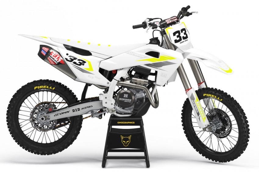 Husqvarna Dirt Bike Graphics Kit Glitch Yellow Grey