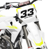 Husqvarna Dirt Bike Graphics Kit Glitch Yellow Grey Front