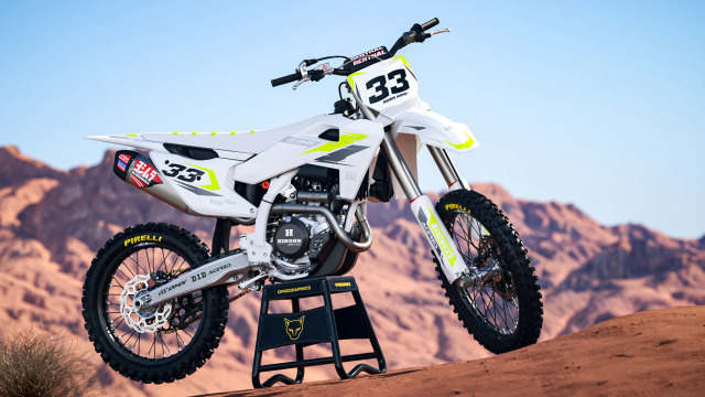 Husqvarna Dirt Bike Graphics Kit Glitch Yellow Grey Promo