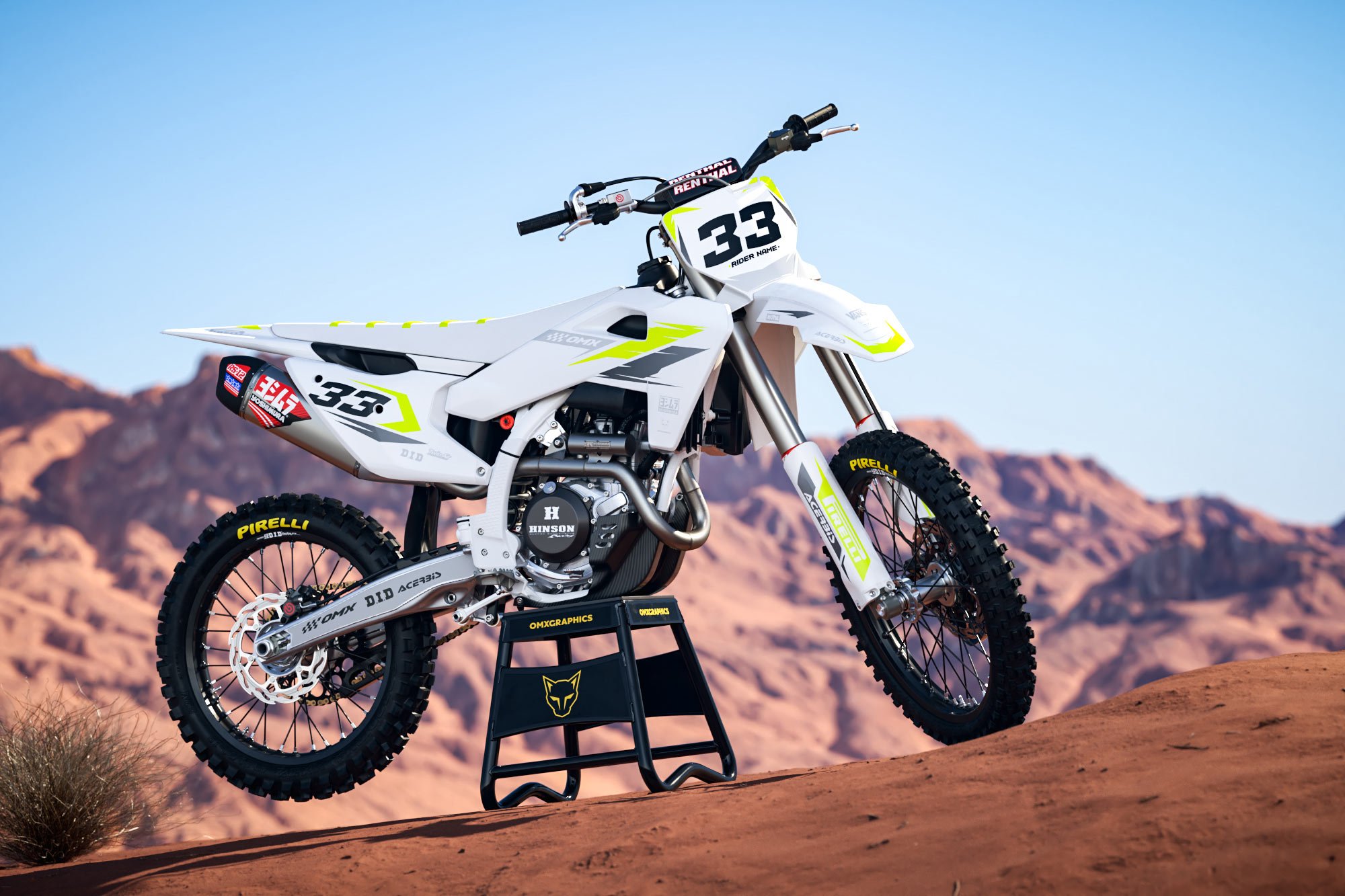 Husqvarna Dirt Bike Graphics Kit Glitch Yellow Grey Promo