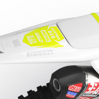 Husqvarna Dirt Bike Graphics Kit Glitch Yellow Grey Rear