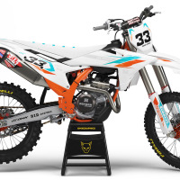 KTM Dirt Bike Graphics Kit Glitch Orange Teal
