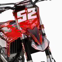 Red Dirt Bike Graphics for Beta Ominous Front