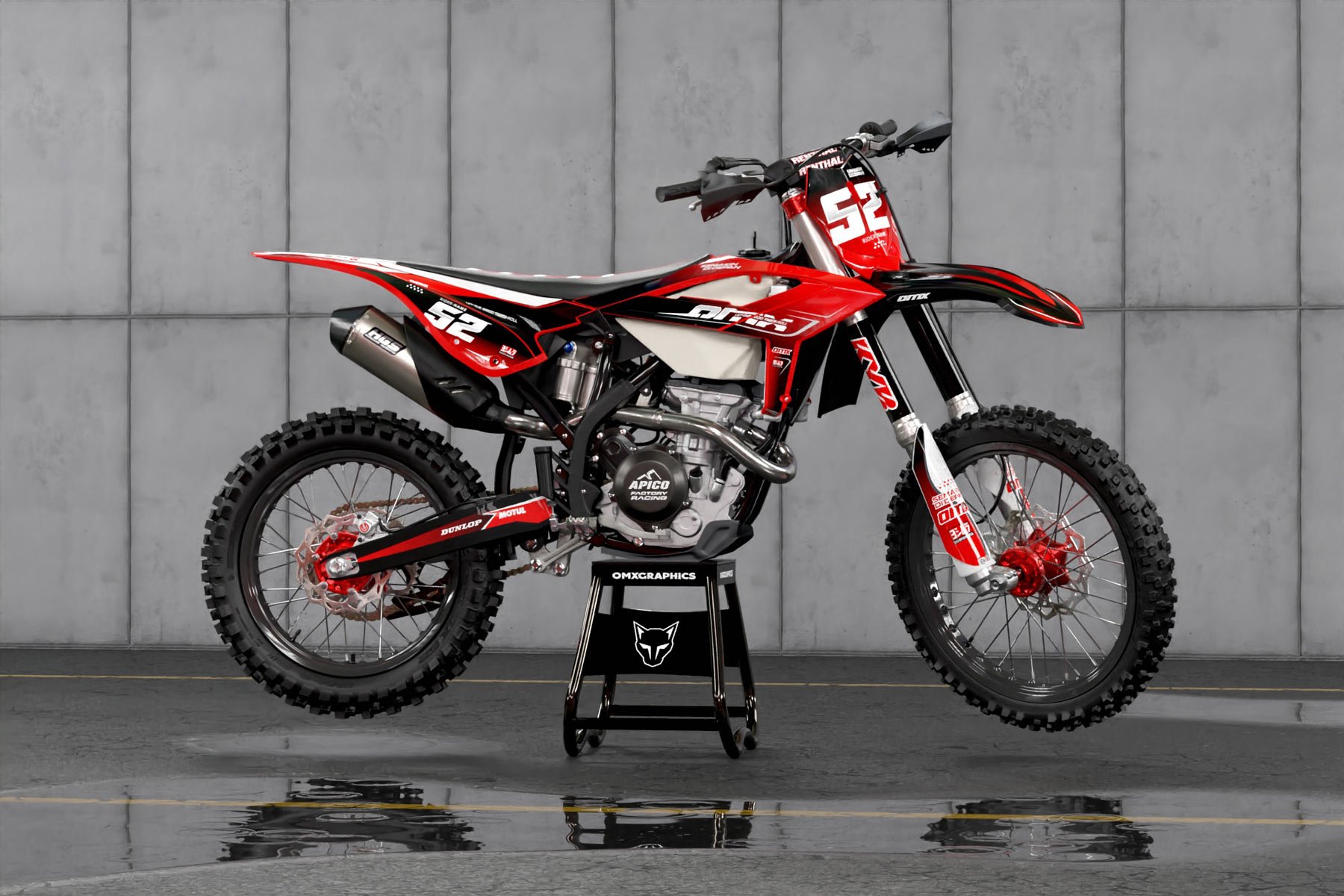 Red Dirt Bike Graphics for Beta Ominous Promo