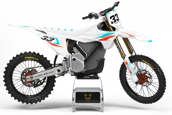 Stark Varg Dirt Bike Graphics Kit Glitch Blue Orange